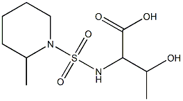 3-hydroxy-2-{[(2-methylpiperidine-1-)sulfonyl]amino}butanoic acid Struktur