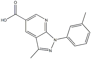 3-methyl-1-(3-methylphenyl)-1H-pyrazolo[3,4-b]pyridine-5-carboxylic acid Struktur