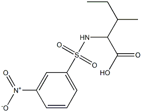 3-methyl-2-[(3-nitrobenzene)sulfonamido]pentanoic acid Struktur