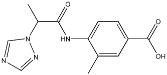 3-methyl-4-[2-(1H-1,2,4-triazol-1-yl)propanamido]benzoic acid Struktur