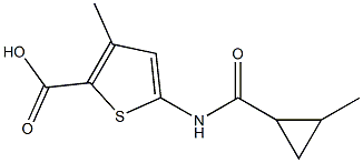 3-methyl-5-{[(2-methylcyclopropyl)carbonyl]amino}thiophene-2-carboxylic acid Struktur