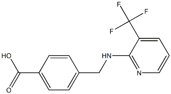 4-({[3-(trifluoromethyl)pyridin-2-yl]amino}methyl)benzoic acid Struktur