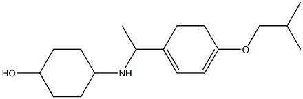 4-({1-[4-(2-methylpropoxy)phenyl]ethyl}amino)cyclohexan-1-ol Struktur