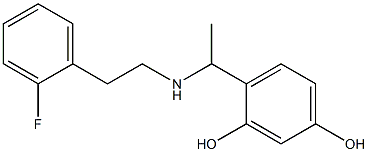 4-(1-{[2-(2-fluorophenyl)ethyl]amino}ethyl)benzene-1,3-diol Struktur