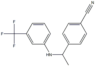 4-(1-{[3-(trifluoromethyl)phenyl]amino}ethyl)benzonitrile Struktur