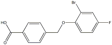 4-(2-bromo-4-fluorophenoxymethyl)benzoic acid Struktur