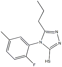 4-(2-fluoro-5-methylphenyl)-5-propyl-4H-1,2,4-triazole-3-thiol Struktur