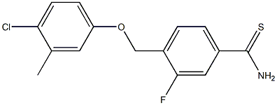 4-(4-chloro-3-methylphenoxymethyl)-3-fluorobenzene-1-carbothioamide Struktur