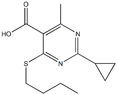 4-(butylthio)-2-cyclopropyl-6-methylpyrimidine-5-carboxylic acid Struktur