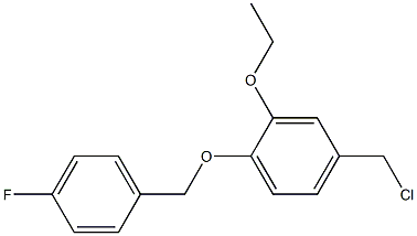 4-(chloromethyl)-2-ethoxy-1-[(4-fluorophenyl)methoxy]benzene Struktur