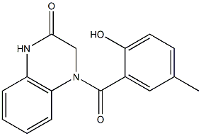 4-[(2-hydroxy-5-methylphenyl)carbonyl]-1,2,3,4-tetrahydroquinoxalin-2-one Struktur