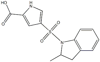 4-[(2-methyl-2,3-dihydro-1H-indole-1-)sulfonyl]-1H-pyrrole-2-carboxylic acid Struktur