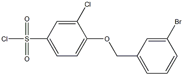 4-[(3-bromophenyl)methoxy]-3-chlorobenzene-1-sulfonyl chloride Struktur