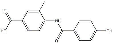 4-[(4-hydroxybenzene)amido]-3-methylbenzoic acid Struktur