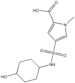 4-[(4-hydroxycyclohexyl)sulfamoyl]-1-methyl-1H-pyrrole-2-carboxylic acid Struktur