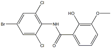 N-(4-bromo-2,6-dichlorophenyl)-2-hydroxy-3-methoxybenzamide Struktur