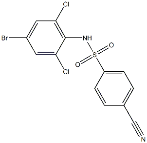 N-(4-bromo-2,6-dichlorophenyl)-4-cyanobenzene-1-sulfonamide Struktur