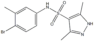 N-(4-bromo-3-methylphenyl)-3,5-dimethyl-1H-pyrazole-4-sulfonamide Struktur