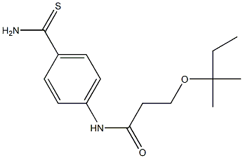 N-(4-carbamothioylphenyl)-3-[(2-methylbutan-2-yl)oxy]propanamide Struktur