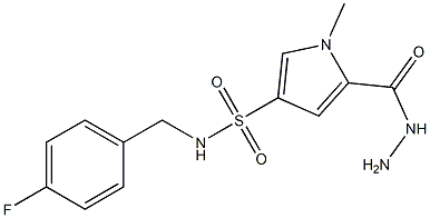 N-(4-fluorobenzyl)-5-(hydrazinocarbonyl)-1-methyl-1H-pyrrole-3-sulfonamide Struktur