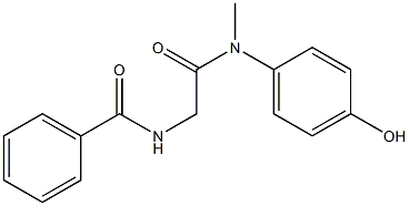 N-(4-hydroxyphenyl)-N-methyl-2-(phenylformamido)acetamide Struktur