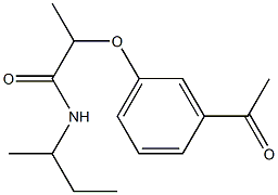 N-(butan-2-yl)-2-(3-acetylphenoxy)propanamide Struktur