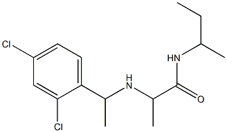 N-(butan-2-yl)-2-{[1-(2,4-dichlorophenyl)ethyl]amino}propanamide Struktur