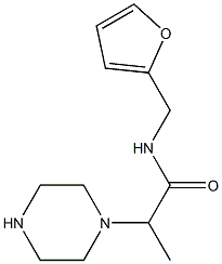 N-(furan-2-ylmethyl)-2-(piperazin-1-yl)propanamide Struktur