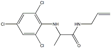 N-(prop-2-en-1-yl)-2-[(2,4,6-trichlorophenyl)amino]propanamide Struktur