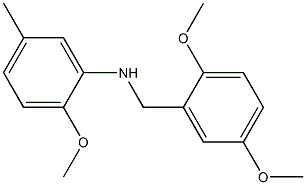 N-[(2,5-dimethoxyphenyl)methyl]-2-methoxy-5-methylaniline Struktur