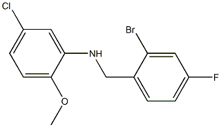 N-[(2-bromo-4-fluorophenyl)methyl]-5-chloro-2-methoxyaniline Struktur