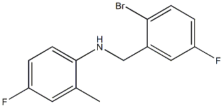 N-[(2-bromo-5-fluorophenyl)methyl]-4-fluoro-2-methylaniline Struktur