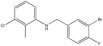 N-[(3-bromo-4-fluorophenyl)methyl]-3-chloro-2-methylaniline Struktur