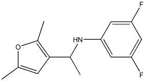 N-[1-(2,5-dimethylfuran-3-yl)ethyl]-3,5-difluoroaniline Struktur