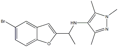 N-[1-(5-bromo-1-benzofuran-2-yl)ethyl]-1,3,5-trimethyl-1H-pyrazol-4-amine Struktur