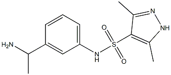 N-[3-(1-aminoethyl)phenyl]-3,5-dimethyl-1H-pyrazole-4-sulfonamide Struktur