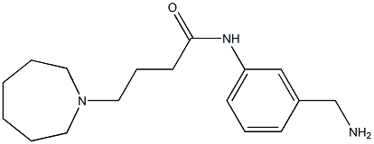 N-[3-(aminomethyl)phenyl]-4-azepan-1-ylbutanamide Struktur