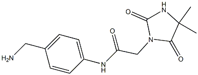 N-[4-(aminomethyl)phenyl]-2-(4,4-dimethyl-2,5-dioxoimidazolidin-1-yl)acetamide Struktur