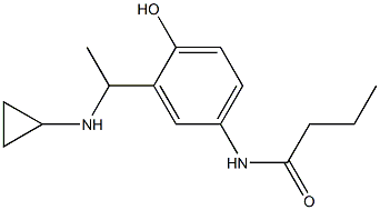 N-{3-[1-(cyclopropylamino)ethyl]-4-hydroxyphenyl}butanamide Struktur