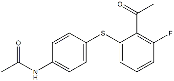 N-{4-[(2-acetyl-3-fluorophenyl)sulfanyl]phenyl}acetamide Struktur