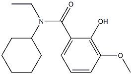 N-cyclohexyl-N-ethyl-2-hydroxy-3-methoxybenzamide Struktur