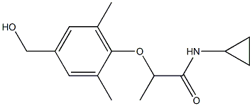 N-cyclopropyl-2-[4-(hydroxymethyl)-2,6-dimethylphenoxy]propanamide Struktur