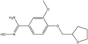 N'-hydroxy-3-methoxy-4-(tetrahydrofuran-2-ylmethoxy)benzenecarboximidamide Struktur