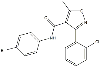 N-(4-bromophenyl)-3-(2-chlorophenyl)-5-methyl-4-isoxazolecarboxamide Struktur