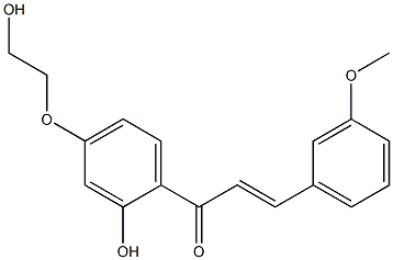 1-[2-hydroxy-4-(2-hydroxyethoxy)phenyl]-3-(3-methoxyphenyl)-2-propen-1-one Struktur