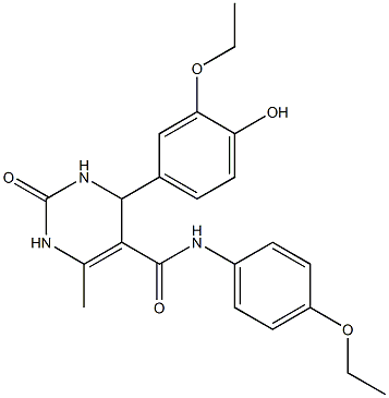 4-(3-ethoxy-4-hydroxyphenyl)-N-(4-ethoxyphenyl)-6-methyl-2-oxo-1,2,3,4-tetrahydro-5-pyrimidinecarboxamide Struktur