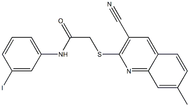 2-[(3-cyano-7-methylquinolin-2-yl)sulfanyl]-N-(3-iodophenyl)acetamide Struktur