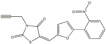 5-[(5-{2-nitrophenyl}-2-furyl)methylene]-3-(2-propynyl)-1,3-thiazolidine-2,4-dione Struktur