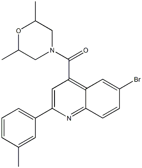 6-bromo-4-[(2,6-dimethyl-4-morpholinyl)carbonyl]-2-(3-methylphenyl)quinoline Struktur