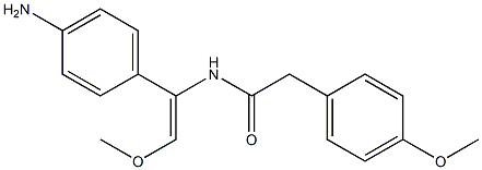 N-[1-(4-aminophenyl)-2-methoxyvinyl]-2-(4-methoxyphenyl)acetamide Struktur